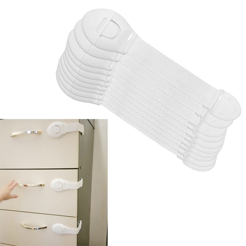 10pcs/Lot Drawer Door Cabinet Cupboard Toilet Safety Locks Baby Kids - Ikidso