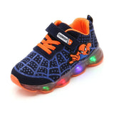 Spider man Kids Shoes with Light Air Mesh Children Luminous Sneakers - Ikidso