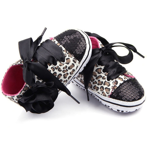 Multi Colors Child Kids Baby Sequin Sneakers Shoes Bling Leopard Toddler Baby Crib First Walkes - Ikidso