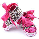 Multi Colors Child Kids Baby Sequin Sneakers Shoes Bling Leopard Toddler Baby Crib First Walkes - Ikidso