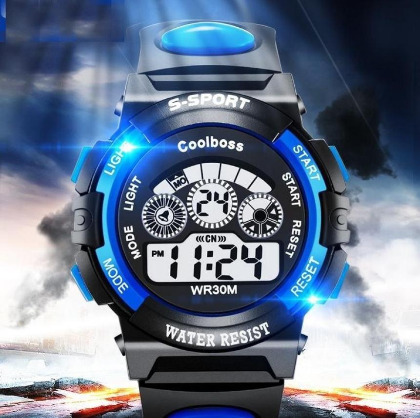 Waterproof Children Watch Boys Girls LED Digital Sports - Ikidso