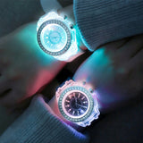 Led Flash Luminous Watches Personality Trends Students Lovers Jellies Woman Men's Watches 7 color - Ikidso