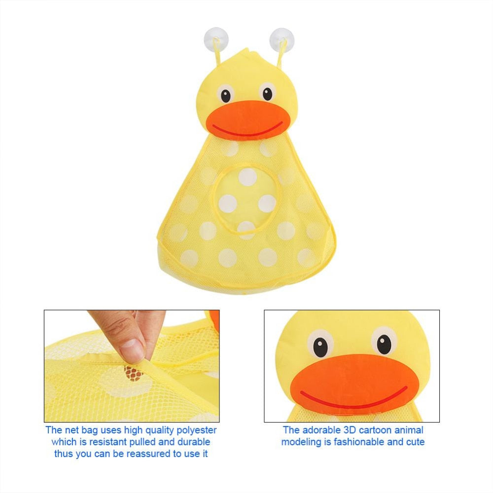 Baby Shower Bath duck Toys  Storage Mesh with Strong Suction Cups - Ikidso