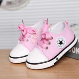 Spring Canvas Children's Shoes Star Fashion Sneakers Kids Lace-up - Ikidso