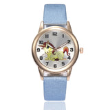 Kids Watch Fashion Cute Cartoon Unicorn Leather Strap Wristwatch - Ikidso