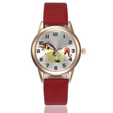 Kids Watch Fashion Cute Cartoon Unicorn Leather Strap Wristwatch - Ikidso