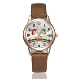 Kids Watch Fashion Cute Cartoon Unicorn Leather Strap Wristwatch - Ikidso