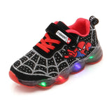 Spider man Kids Shoes with Light Air Mesh Children Luminous Sneakers - Ikidso