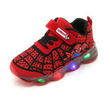 Spider man Kids Shoes with Light Air Mesh Children Luminous Sneakers - Ikidso