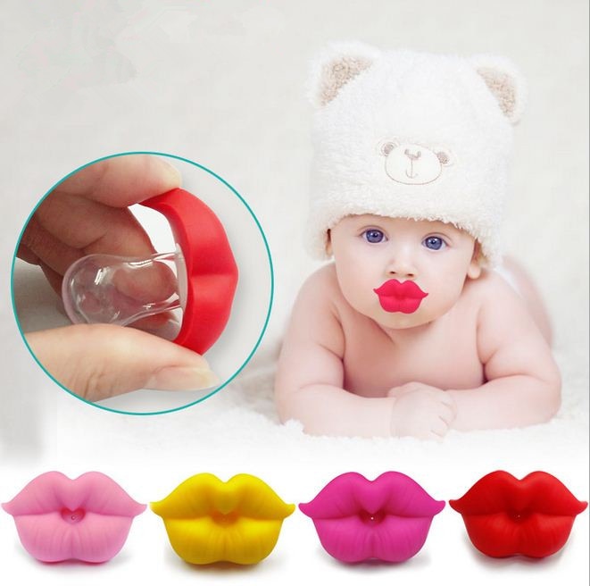 Baby Pacifier Red Kiss Lips Dummy Pacifiers Funny - Ikidso