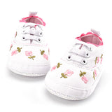 Baby Girl Shoes White Lace Floral Embroidered Soft Shoes Prewalker Walking Toddler Kids Shoes free shipping - Ikidso