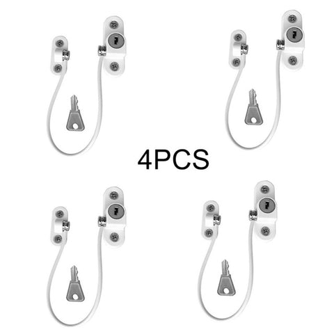 4Pcs/Set Window Locks Children Protection Lock Stainless Steel - Ikidso